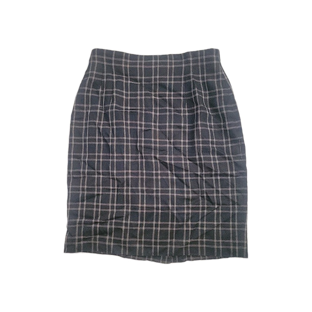 Rena Rowan for Saville Midi Skirt Brown Black Plaid USA‎ 12 Vintage Officecore